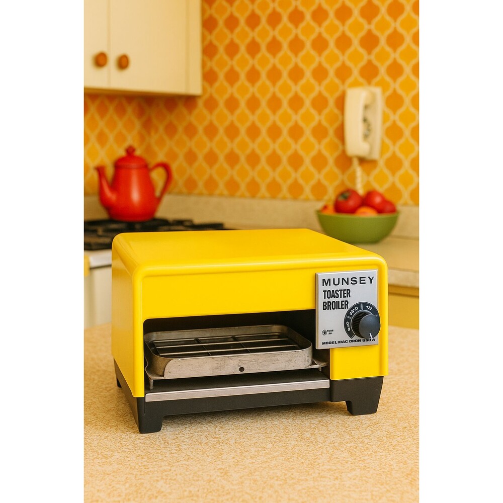 VINTAGE Munsey Yellow Toaster Broiler Model 10AC: Works! Mid-Century Retro Kitch